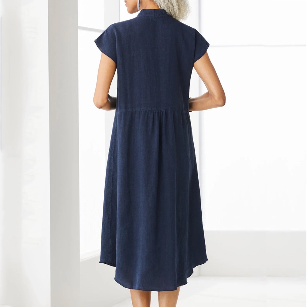 2026 女性カジュアル黒シャツドレス半袖ボタンダウンミディ - Casual Loose Linen Shirt Dress のレビューと価格