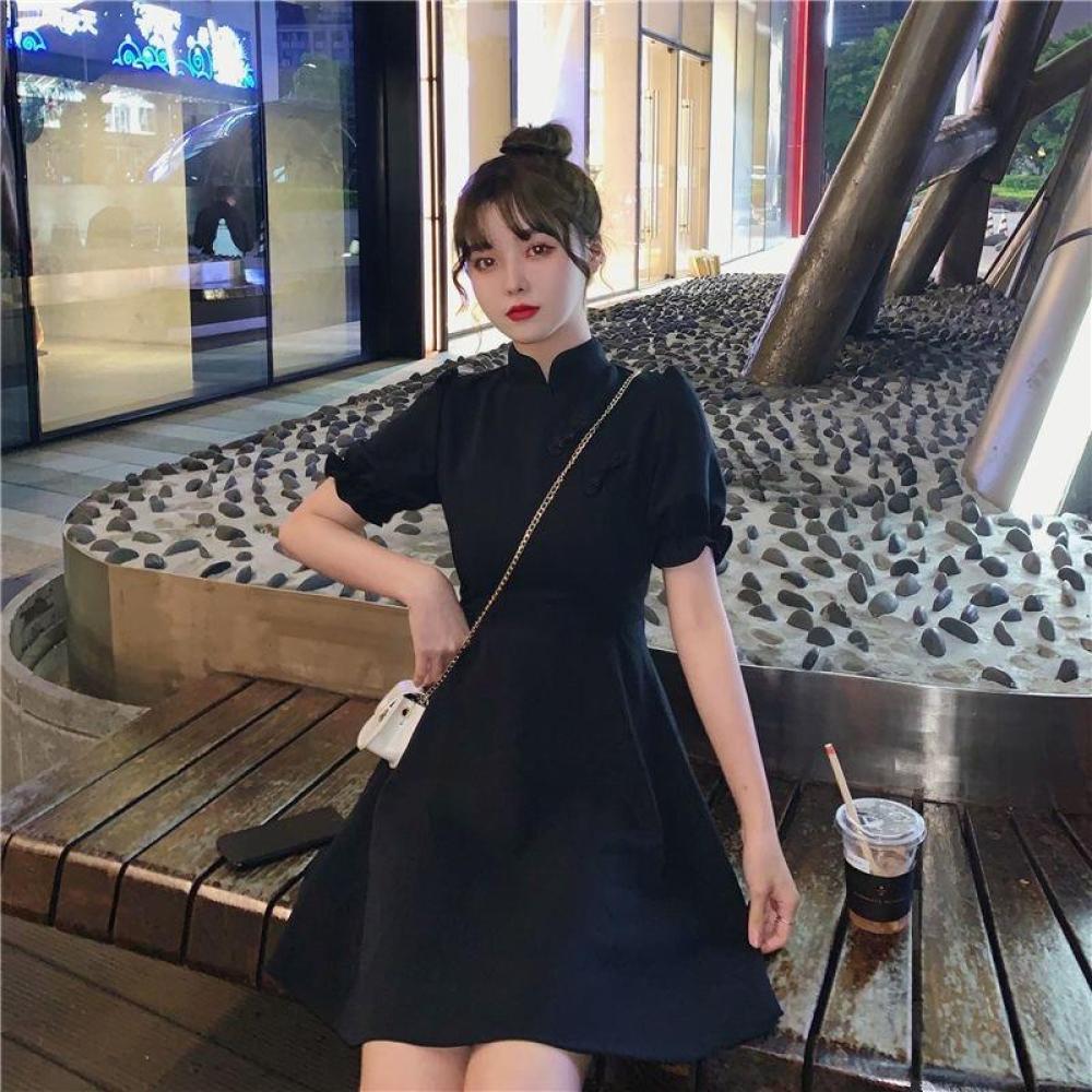 改造されたチャイナドレス 女性用 ヴィンテージ フレンチ テ - French Vintage Floral Midi Dress のレビューと価格