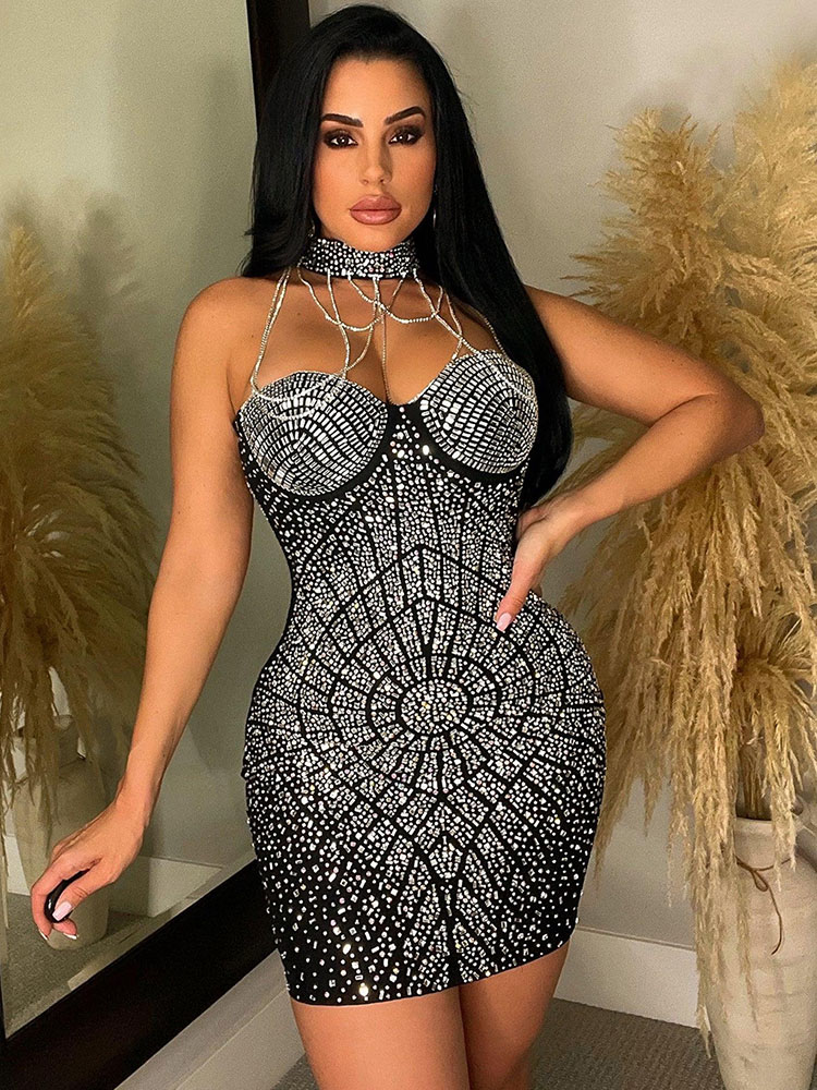 Doyerl キラキララインストーンダイヤモンド誕生日ドレス - Sparkly Rhinestone Club Party Dress のレビューと価格