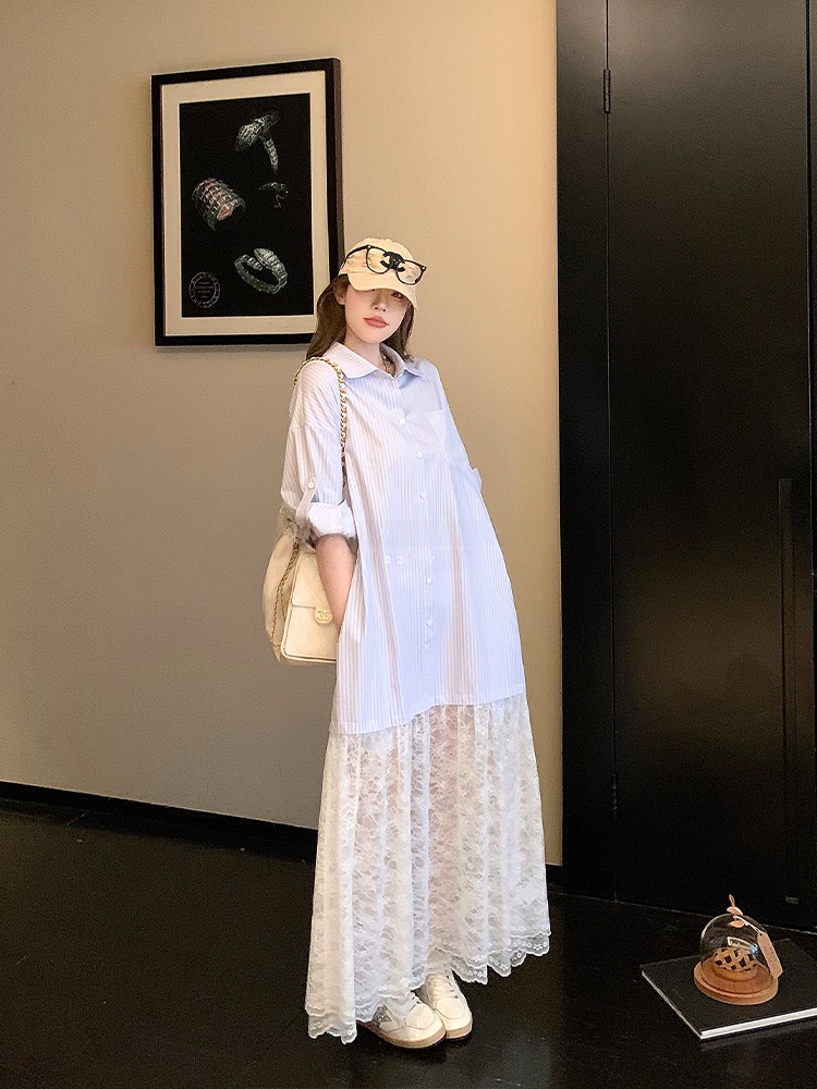 Luu チェリーガールレース A ラインシャツドレス女性夏ル - Korean Style A Line Shirt Dress のレビューと価格