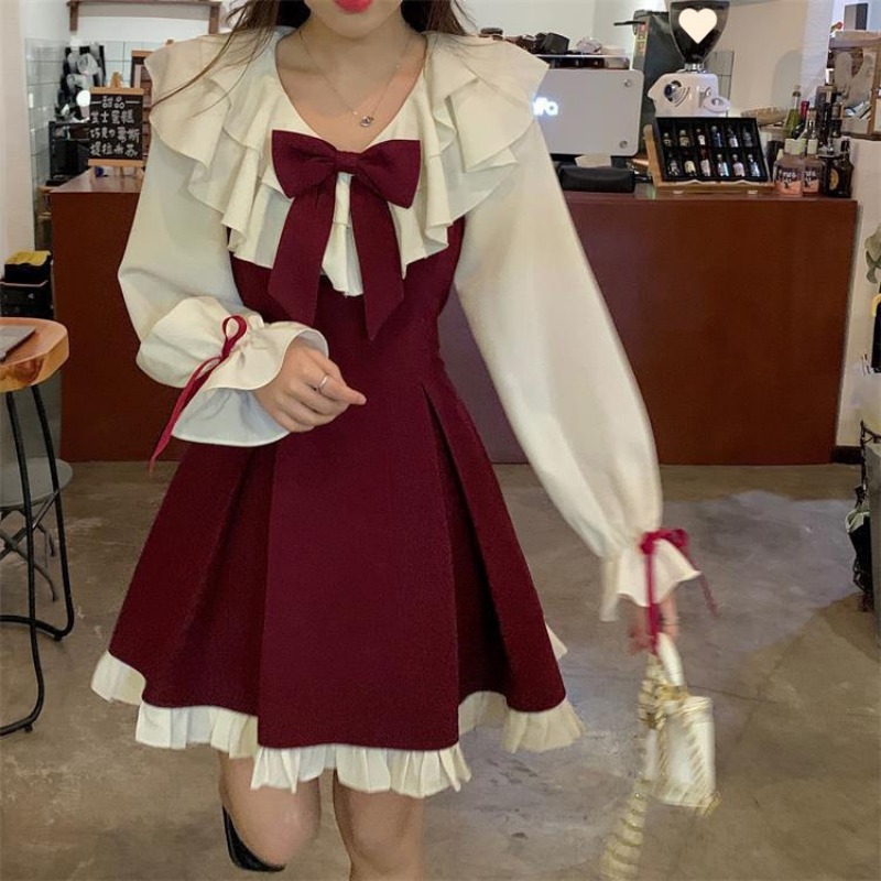 2025年新作 韓国風 可愛い キュートなワンピース ツーピ - Korean Style A Line Shirt Dress のレビューと価格