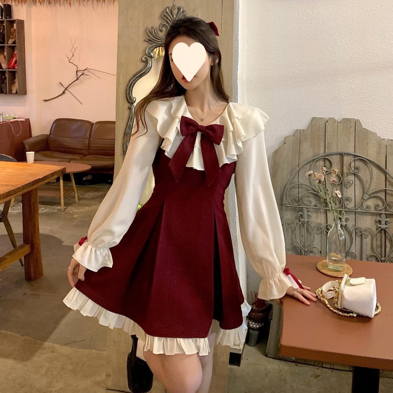 2025年新作 韓国風 可愛い キュートなワンピース ツーピ - Korean Style A Line Shirt Dress のレビューと価格
